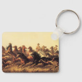 Roping Wild Horses von James Walker Schlüsselanhänger (Vorderseite)