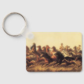 Roping Wild Horses von James Walker Schlüsselanhänger (Rückseite)