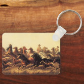 Roping Wild Horses von James Walker Schlüsselanhänger (Vorderseite)