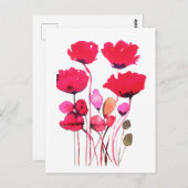 Ropoppy watercolor botanical postkarte (Vorne/Hinten)