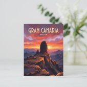 Roque Nublo Spanien Postkarte (Stehend Vorderseite)
