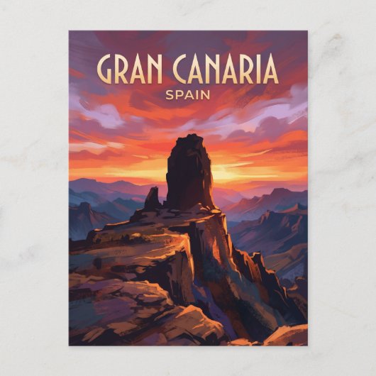 Roque Nublo Spanien Postkarte (Vorderseite)