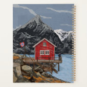 Rorbu Lofoten Bergen Norwegen Landschaftsbild Illu Planer (Rückseite)