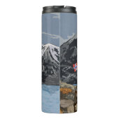 Rorbu Lofoten Bergen Norwegen Landschaftsbild Illu Thermosbecher (Rückseite)