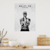 Roronoa Zoro One Piece Minimalist Manga Poster (Küche)