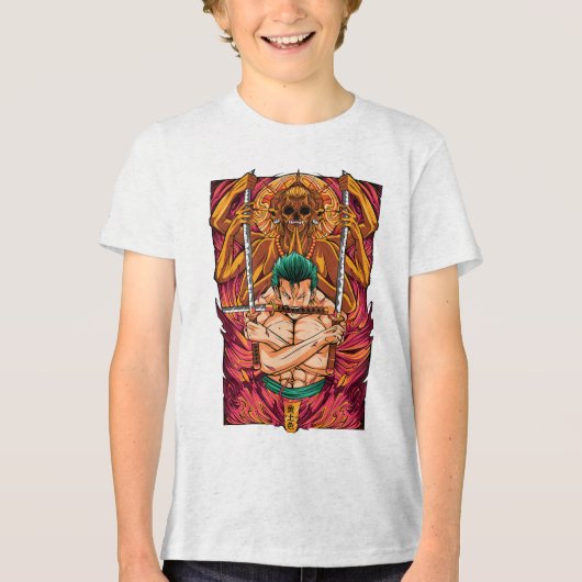 Roronoa Zoro One Piece Tri-Blend Shirt (Vorderseite)