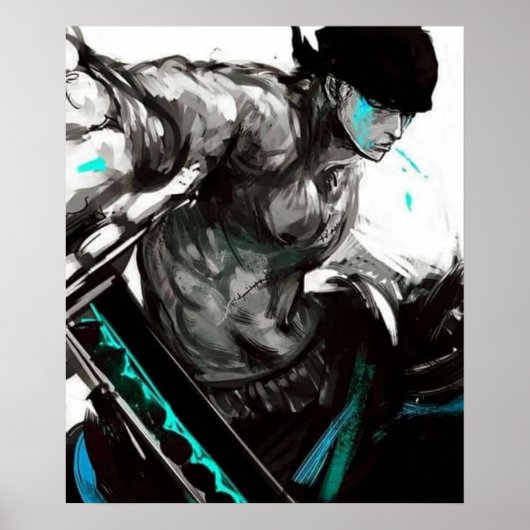 RORONOA ZORRO ARTWORK DESIGNEY MERCH POSTER (Vorne)