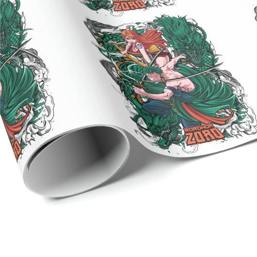 Roronoa Zorro One Piece Geschenkpapier (Rolleneckpunkt)