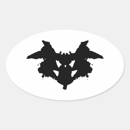 Rorschach Inkblot Ovaler Aufkleber (Vorderseite)