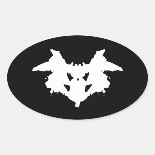 Rorschach Inkblot Ovaler Aufkleber (Vorderseite)