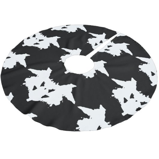 Rorschach Inkblot Polyester Weihnachtsbaumdecke (Schrägansicht)