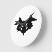 Rorschach Inkblot Runde Wanduhr (Winkel)