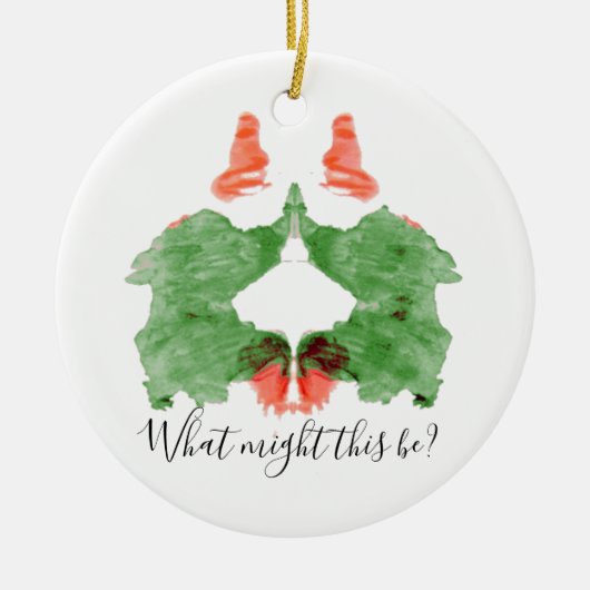 Rorschach Inkblot Santa's Elves Keramik Ornament (Vorne)