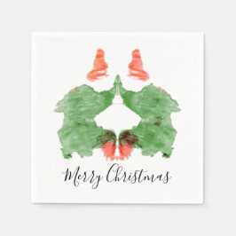 Rorschach Inkblot Santa's Elves Serviette