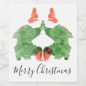 Rorschach Inkblot Santa's Elves Weinetikett (Einzelnes Label)