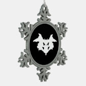 Rorschach Inkblot Schneeflocken Zinn-Ornament (Links)