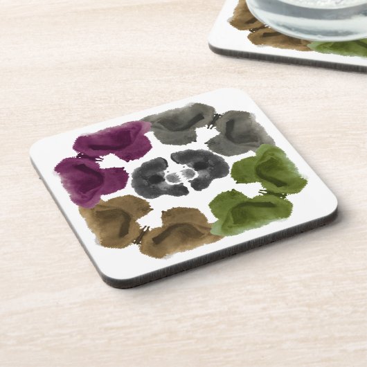 Rorschach Inkblot Testspass Kunst Untersetzer (Linke Seite)