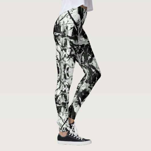 Rorschach, Schwarzweiß-Spritzer Leggings (Rechts)