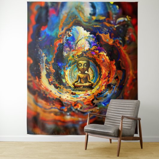 Rorschach-Stil-Buddha 80x60 001 Wandteppich (Beispiel)