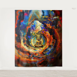 Rorschach-Stil-Buddha 80x60 001 Wandteppich