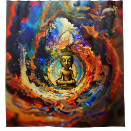 Rorschach style Buddha 80x60 001 Duschvorhang