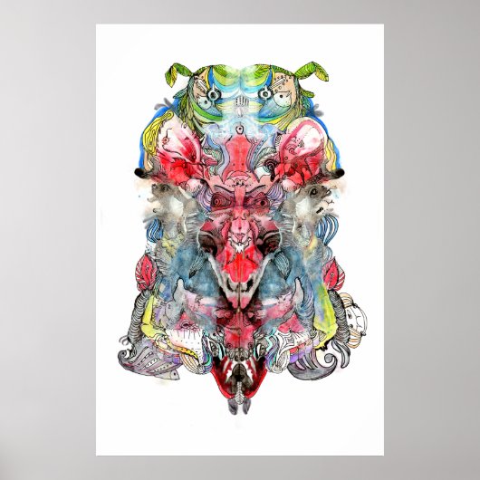 Rorschach Surreal Stretched Canvas Print Poster (Vorne)