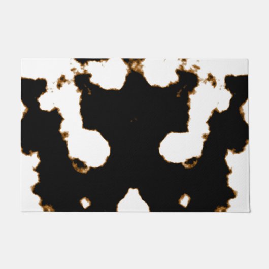 Rorschach Test einer Tinten-Fleck-Karte auf Weiß Fußmatte (Vorderseite)