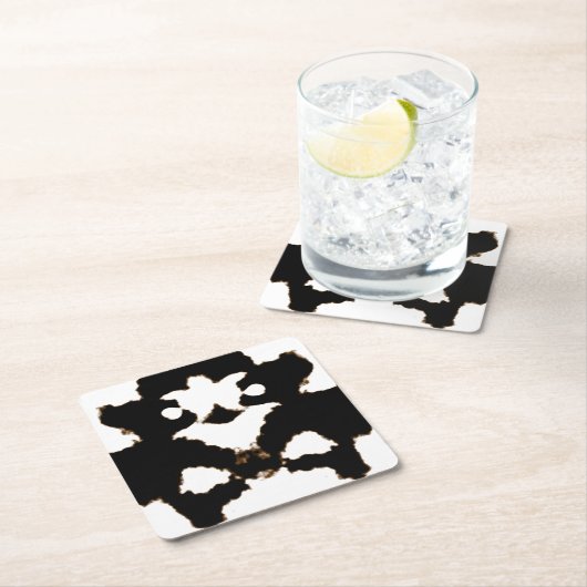 Rorschach Test einer Tinten-Fleck-Karte Rechteckiger Pappuntersetzer (Vor Ort)