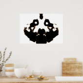 Rorschach-Test einer Tintenklassenkarte auf weiß Poster (Küche)