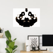 Rorschach-Test einer Tintenklassenkarte auf weiß Poster (Heimbüro)