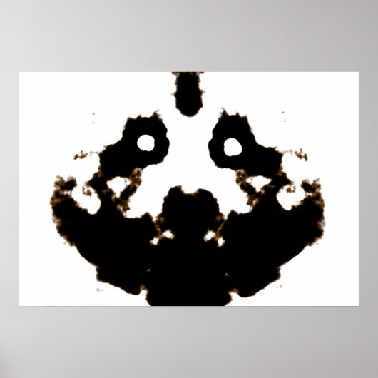 Rorschach-Test einer Tintenklassenkarte auf weiß Poster (Vorne)