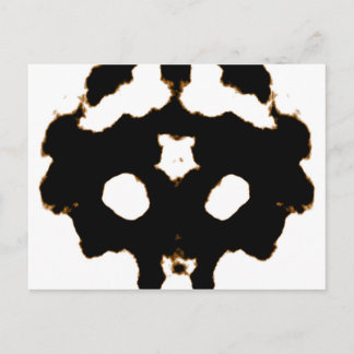 Rorschach-Test einer Tintenlot-Karte in Schwarz Postkarte