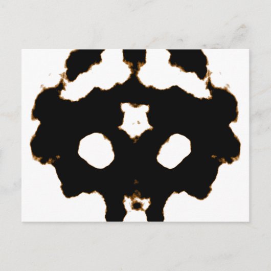 Rorschach-Test einer Tintenlot-Karte in Schwarz Postkarte (Vorderseite)