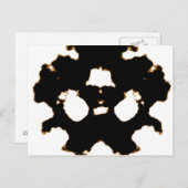 Rorschach-Test einer Tintenlot-Karte in Schwarz un Postkarte (Vorne/Hinten)