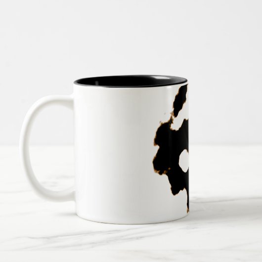 Rorschach-Test einer Tintenlot-Karte in Schwarz Zweifarbige Tasse (Links)