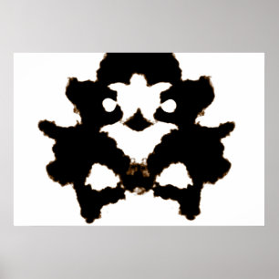 Rorschach-Test einer Tintenstapelkarte Poster