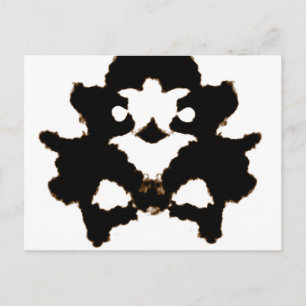Rorschach-Test einer Tintenstapelkarte Postkarte