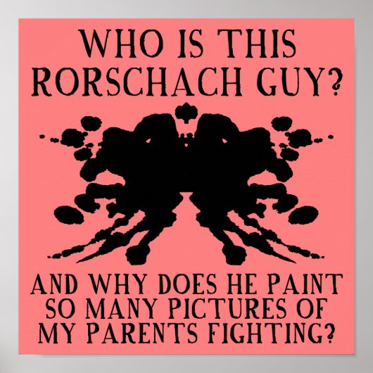 Rorschach-Tintenklecks-Test Lustiges Poster Schild (Vorne)
