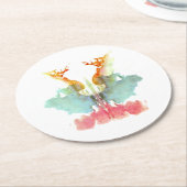 Rorschach Tintenkleks Nr. 9 Runder Pappuntersetzer (Angewinkelt)