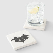Rorschach Tintenkleks Steinuntersetzer (Seitenansicht)
