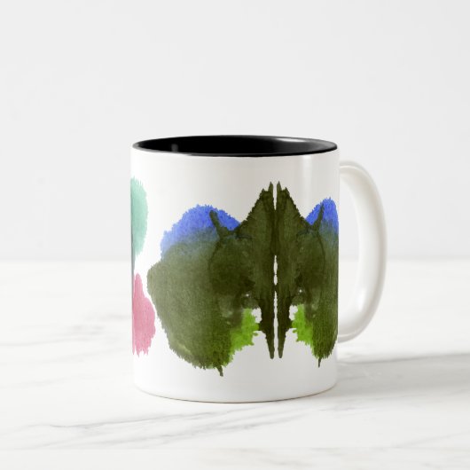 Rorschach Tintenkleks-Test. Rufen Sie mich nicht Zweifarbige Tasse (VorderseiteRechts)