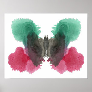 Rorschach Tintenkleks-Test-Spaß-Kunst-Druck Poster