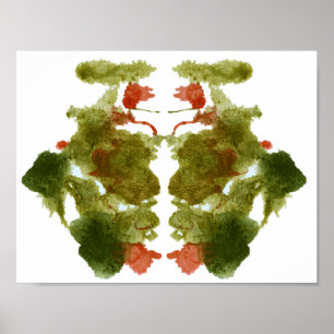 Rorschach Tintenkleks-Test-Spaß-Kunst-Druck Poster