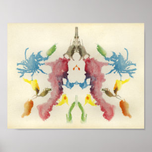 Rorschach Tintenkleks-Test-Spaß-Kunst Poster