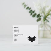 Rorschach Tintenkleks Visitenkarte (Stehend Vorderseite)