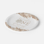 RORY Boho Beige Winter Wonderland Erster Geburtsta Pappteller (Schrägansicht)