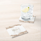 RORY Boho Beige Winter Wonderland Erster Geburtsta Rechteckiger Pappuntersetzer (Vor Ort)