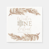 RORY Boho Beige Winter Wonderland Erster Geburtsta Serviette (Vorderseite)