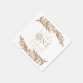 RORY Boho Beige Winter Wonderland Erster Geburtsta Serviette (Ecke)