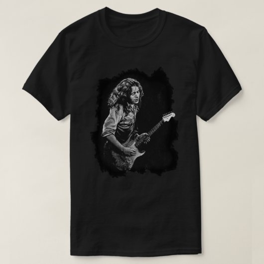 Rory Gallagher zeichnend klassischer T - Shirt (Design vorne)